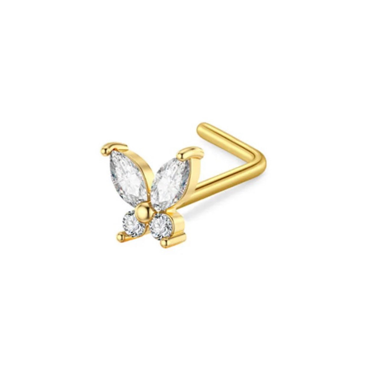 Pretty Girl Icy Butterfly Nose Stud