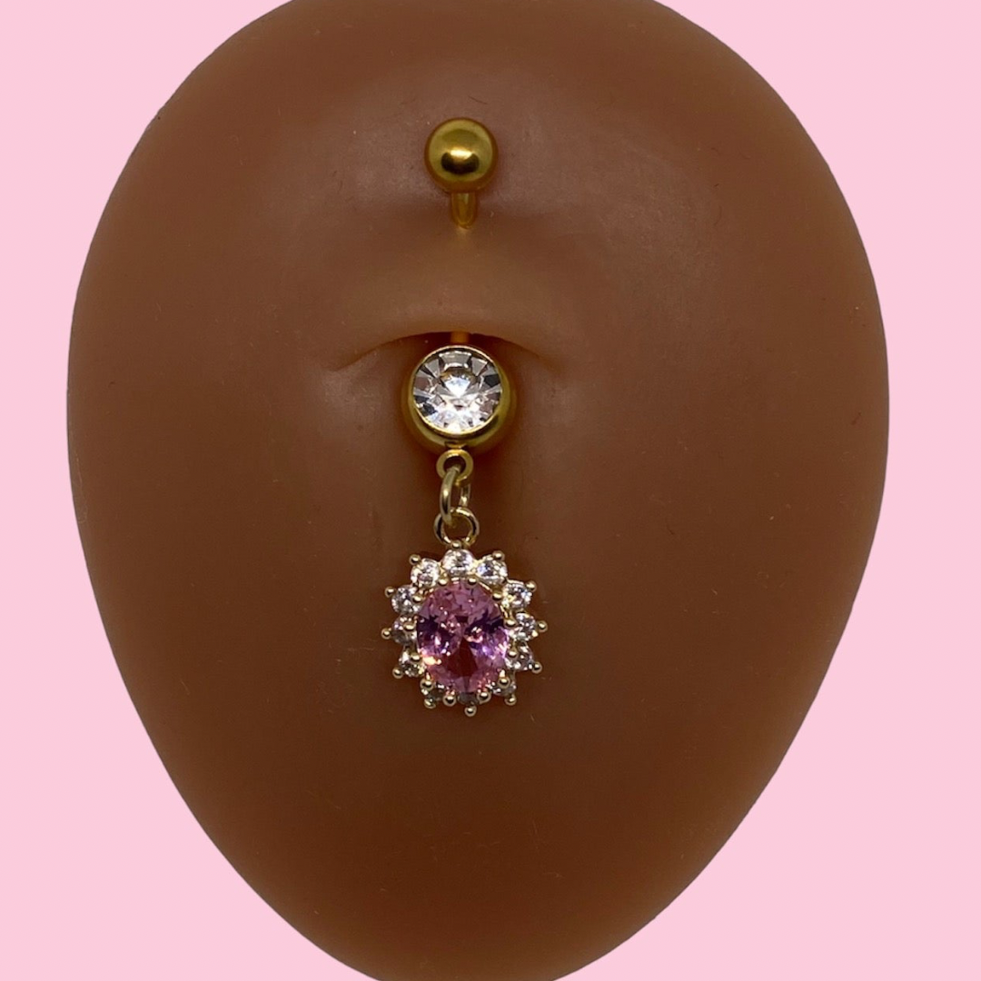Camilla Pink Crystal Belly Ring