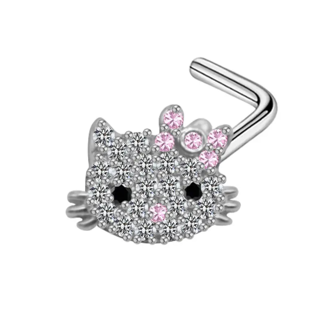 silver hello kitty nose stud