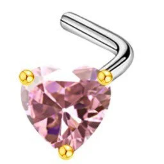 Crystal Heart Nose Stud